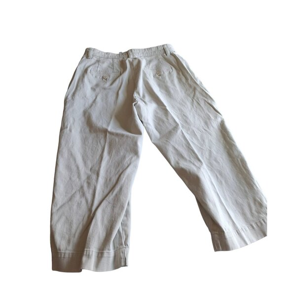 Lee Women Capri Chino Pants Size 10 Khaki Wide Leg Flat Front Preppy Classiccore - Picture 2 of 7